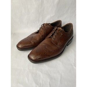 Ecco Illinois Wing Tip Dress Shoes Cognac Men’s Euro Size 43 US 10